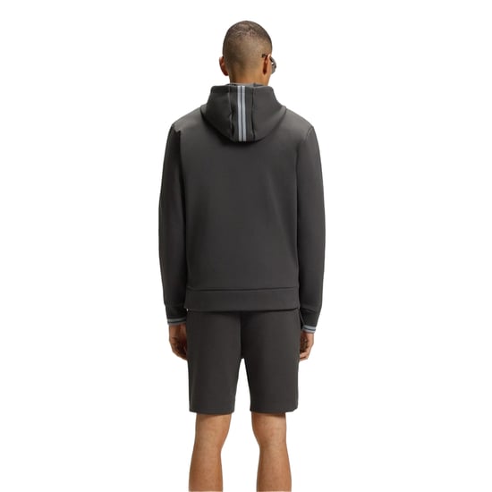 Boss Heren-hoodie met volledige ritssluiting en stretchstof (Donkergrijs) - Image 3