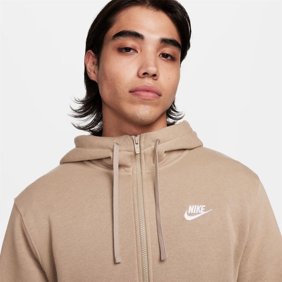 Nike Huvtröja med hel dragkedja för herr från Sportswear Club (Khaki grönt) - Image 3