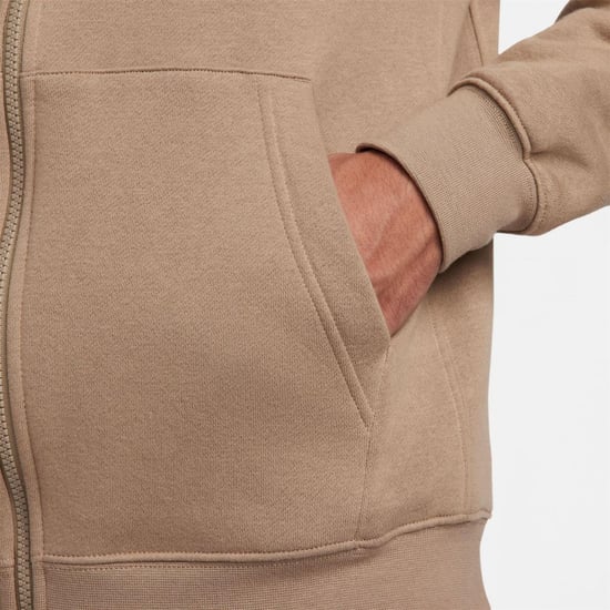 Nike Huvtröja med hel dragkedja för herr från Sportswear Club (Khaki grönt) - Image 5