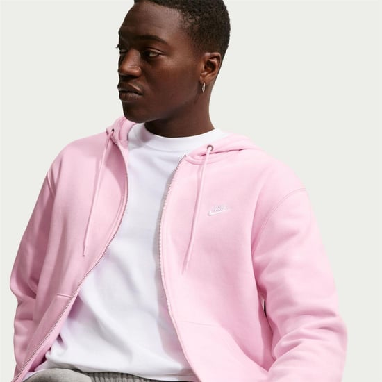 Nike Huvtröja med hel dragkedja för herr från Sportswear Club (Rosa skum) - Image 3