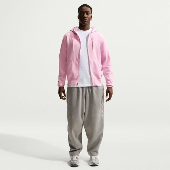 Nike Huvtröja med hel dragkedja för herr från Sportswear Club (Rosa skum) - Image 4