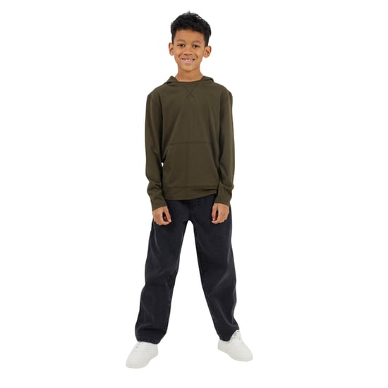 Brave Soul Hoodie met ingezette mouwen voor jongens (Kaki Groen) - Image 1