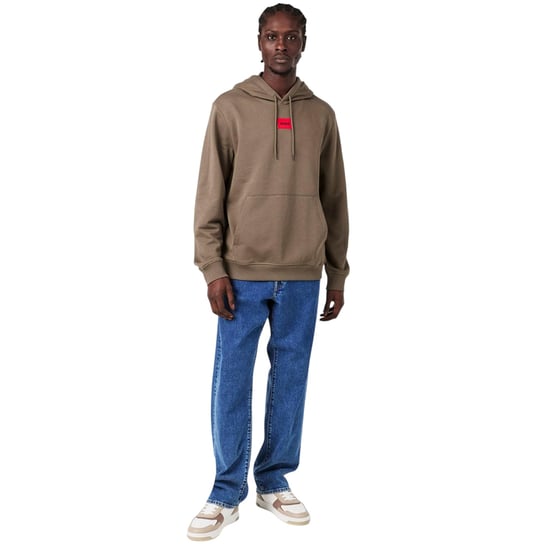 Hugo Heren Pullover Hoodie Katoenmix (Medium Grijs) - Image 1