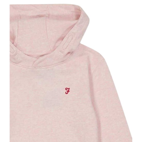 Farah Geborduurde hoodie met normale pasvorm voor kinderen (Roze) - Image 4