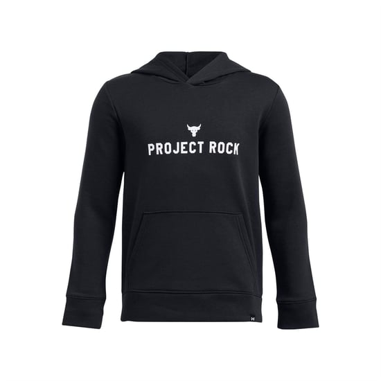 Under Armour Kinder-hoodie met capuchon van katoenmix uit de Project Rock-collectie (Zwart) - Image 1
