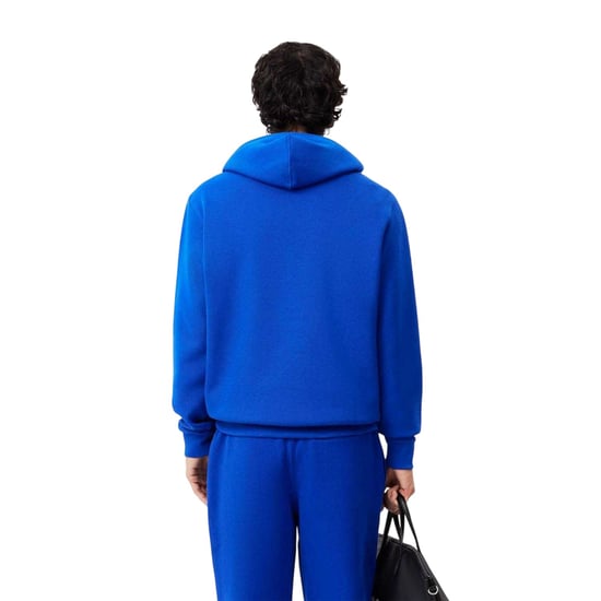 Lacoste Mens Double-Face Cotton Pique Hoodie (Blue) - Image 3
