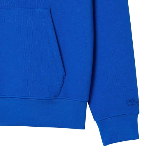Lacoste Mens Double-Face Cotton Pique Hoodie (Blue) - Image 4