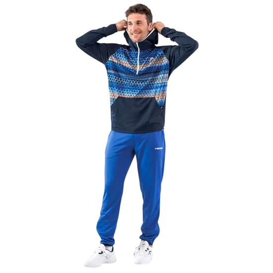 Head Heren-sweatshirt met geometrisch patroon en reguliere raglanmouwen (Blauw) - Image 5