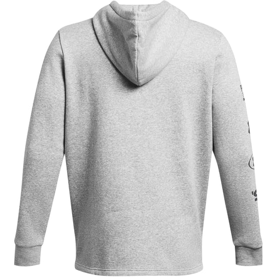 Under Armour Herenhoodie met print op de mouwen uit de Essential-collectie (Vorstgrijs) - Image 2