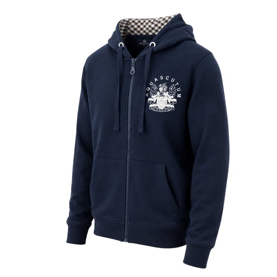 Aquascutum Mens Relaxed Fit Hoodie med full dragkedja (Marinblått) - Image 3