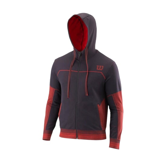 Wilson Hoodie met volledige ritssluiting en Rush-logo voor heren (Zwart, Rood) - Image 1