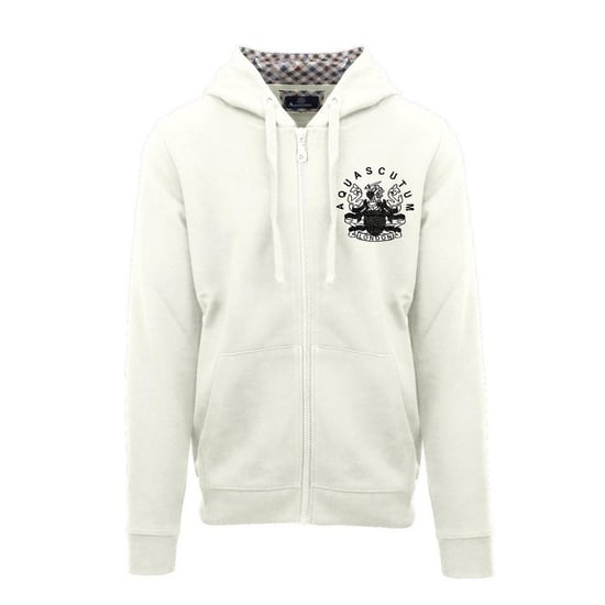 Aquascutum Heren Relaxed Fit Full Zip Hoodie (Boter) - Image 1