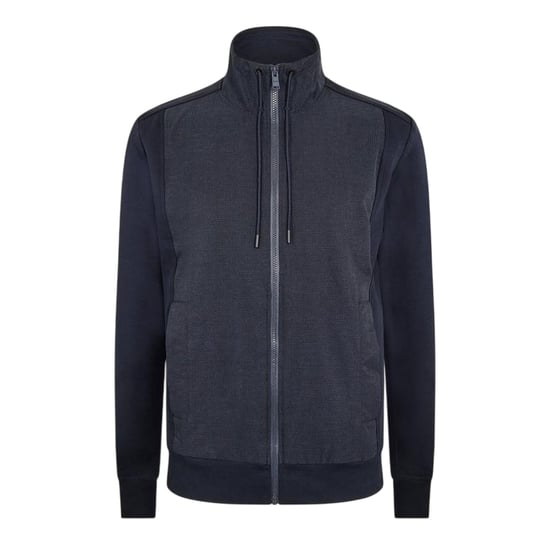 Boss Heren-sweatshirt van Shepherd met geweven stof en doorlopende ritssluiting (Donkerblauw) - Image 1