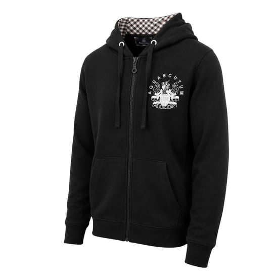 Aquascutum Mens Relaxed Fit Hoodie med full dragkedja (Svart) - Image 3