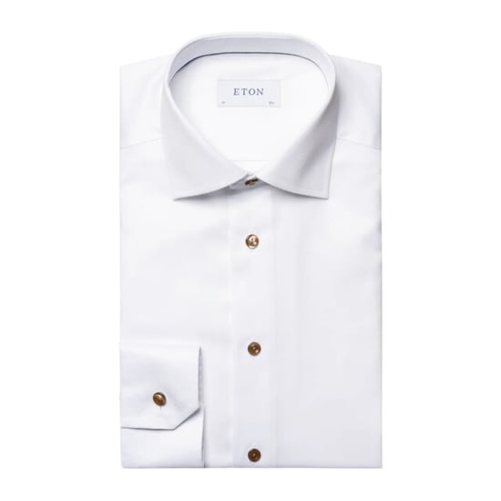 Eton Signature twill brown ribbon shirt lange mouw overhemden 100010749 - Image 1