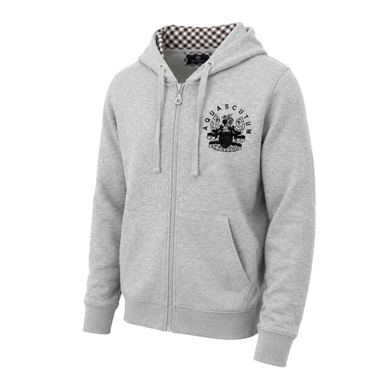 Aquascutum Mens Relaxed Fit Hoodie med full dragkedja (Grått) - Image 3
