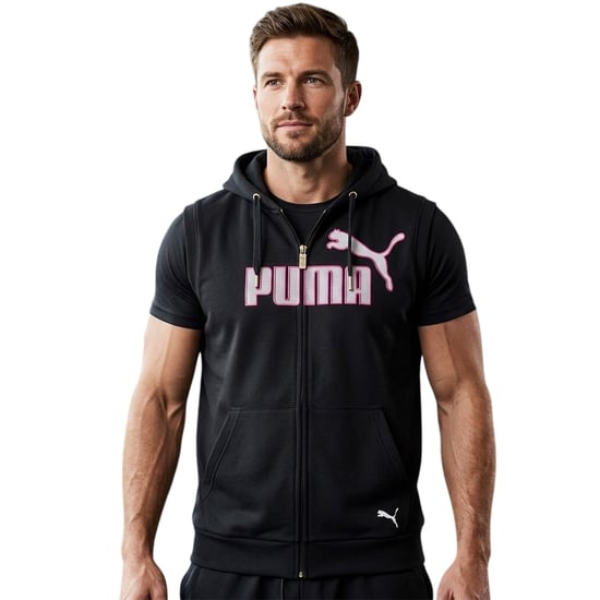 Puma Heren Logo Mouwloze Jas (Zwart) - Image 3