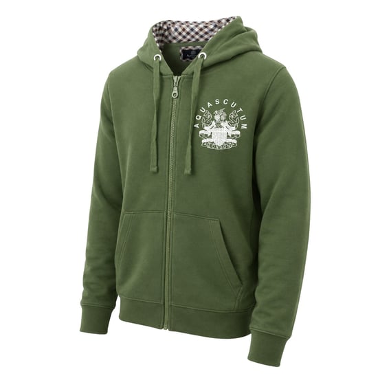 Aquascutum Heren Relaxed Fit Full Zip Hoodie (Militair Groen) - Image 3