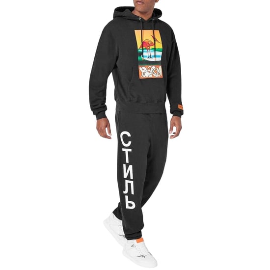 Heron Preston Herenhoodie met abstract motief (Zwart) - Image 1
