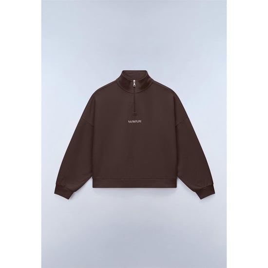 Napapijri Womens/Ladies Almas Quarter Zip Sweatshirt (Brown) - Image 1