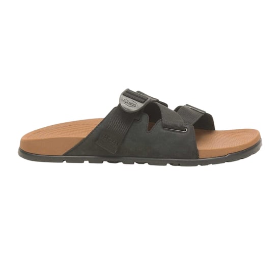 Chaco Heren Lowdown Leder Open Teen Flatform Sandalen (Zwart) - Image 1