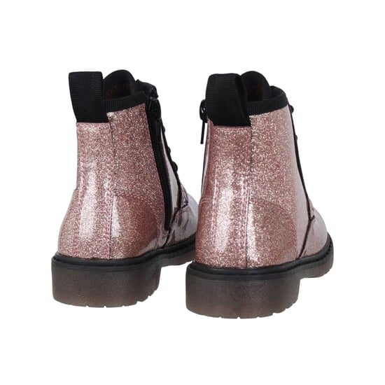 Miso Flickor Brandi Glitter Ankelstövlar med blockklack och sidodragkedja (Rosa) - Image 2