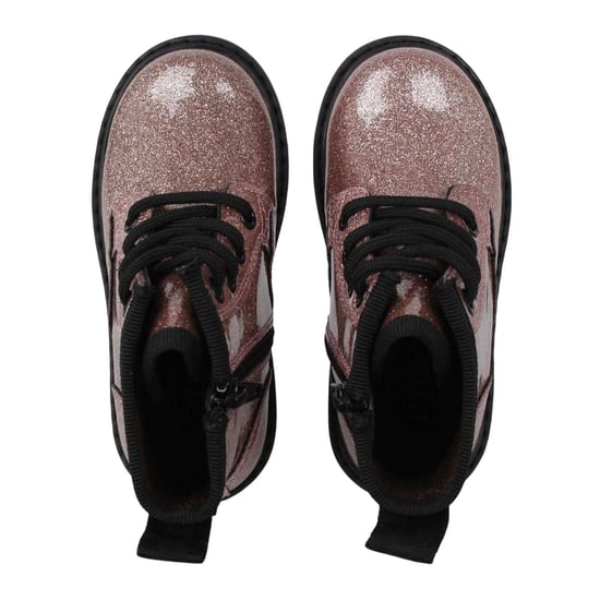 Miso Flickor Brandi Glitter Ankelstövlar med blockklack och sidodragkedja (Rosa) - Image 4