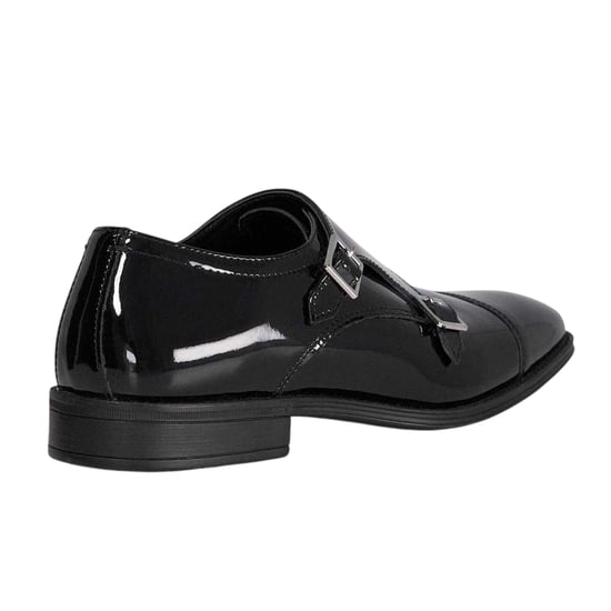 Dune London Herr Lo Steff Läder Dubbel Monk Strap Skor (Svart) - Image 2