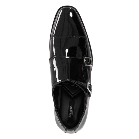 Dune London Herr Lo Steff Läder Dubbel Monk Strap Skor (Svart) - Image 4