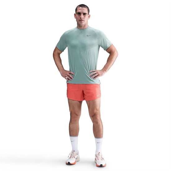 Men's Nike Stride Crew Neck Short Sleeve Jersey Competition T-Shirt in Cannon - Image 3