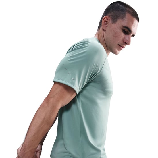Men's Nike Stride Crew Neck Short Sleeve Jersey Competition T-Shirt in Cannon - Image 5