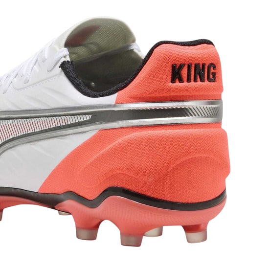 Puma Mens King Match Firm Ground Football Boots (White/Red) - Image 2