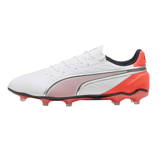 Puma Mens King Match Firm Ground Football Boots (White/Red) - Image 3