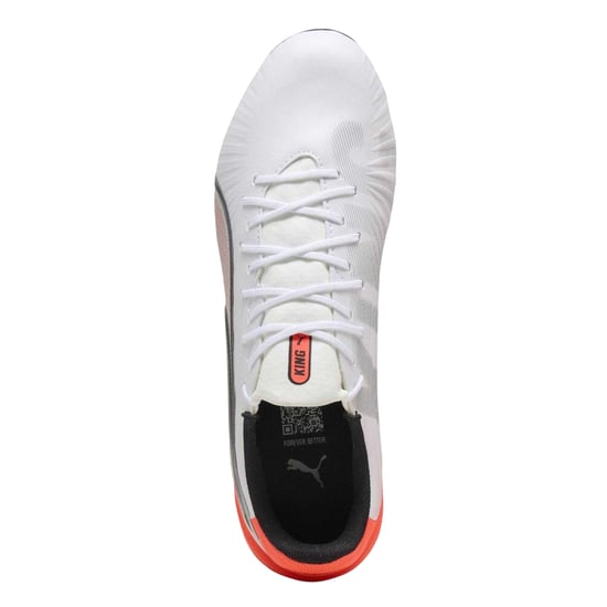 Puma Mens King Match Firm Ground Football Boots (White/Red) - Image 4