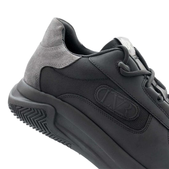 Lavair Heren Pacific 2.0 Leren Chunky Vlakke Sneakers (Zwart) - Image 3