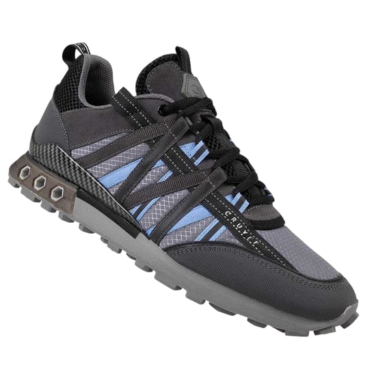 Cruyff Heren Fearia Suede Hex-Tech Trainers (Grijsblauw) - Image 4