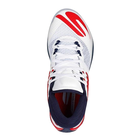 Skechers Heren Mesh Basketbalschoenen (Wit/Rood) - Image 3