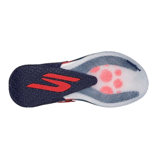 Skechers Heren Mesh Basketbalschoenen (Wit/Rood) - Image 4