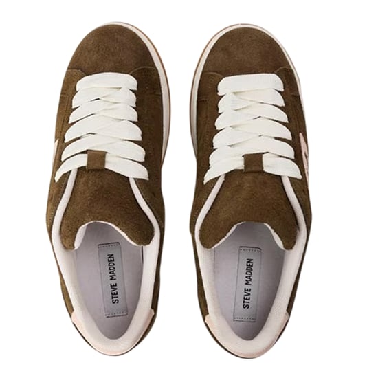 Steve Madden Dames-sneakers met veters en Alysha-logo (Kaki Bruin) - Image 3