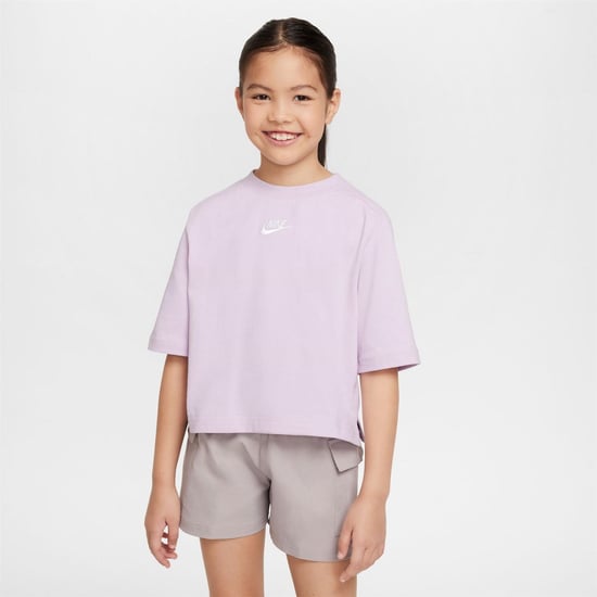 Girls Nike G Nsw Ss T Jsy in Doll/White - Image 1