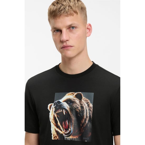 Men's Boss Te Dobermann 10277382 01 in Black - Image 4