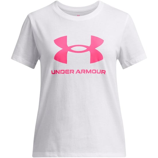 Girls Under Armour Big Logo ss in White - Image 1