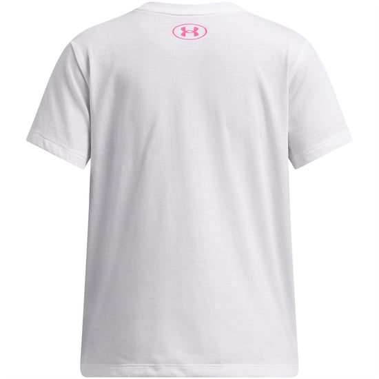 Girls Under Armour Big Logo ss in White - Image 2
