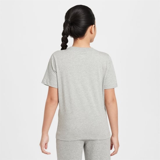 Girls Nike K NSW T Clb FAM in Dk Grey Heather - Image 2