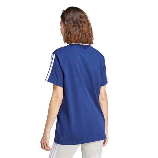 Women's adidas Essentials 3 Stripe T-Shirt in Navy/White - Image 3