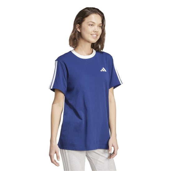 Women's adidas Essentials 3 Stripe T-Shirt in Navy/White - Image 6