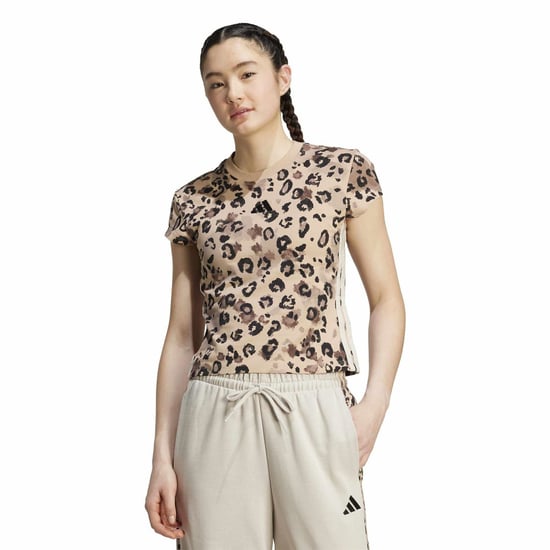Women's adidas All Over Print Crew Neck Short Sleeve Jersey T-Shirt in Multicolor - Image 2