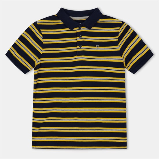 Boys Farah Embroidered Collared Neck Short Sleeve Jersey Shirt in Multi - Image 1