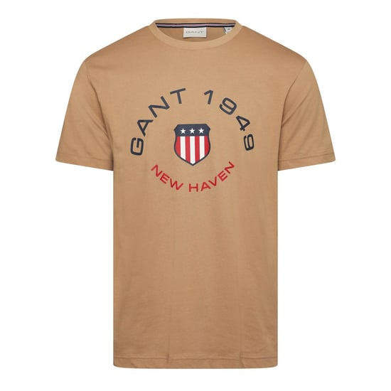 Men's Gant Graphic T- Shirt in CARAMEL BEIGE - Image 1