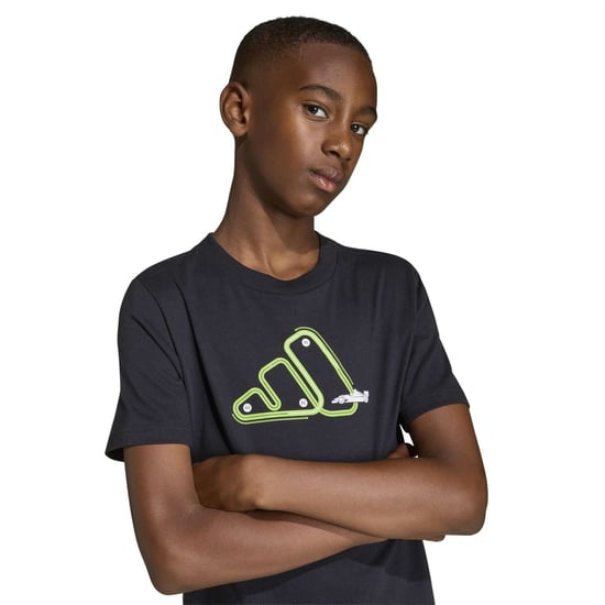 Boys adidas J Moto 1 in Black - Image 6